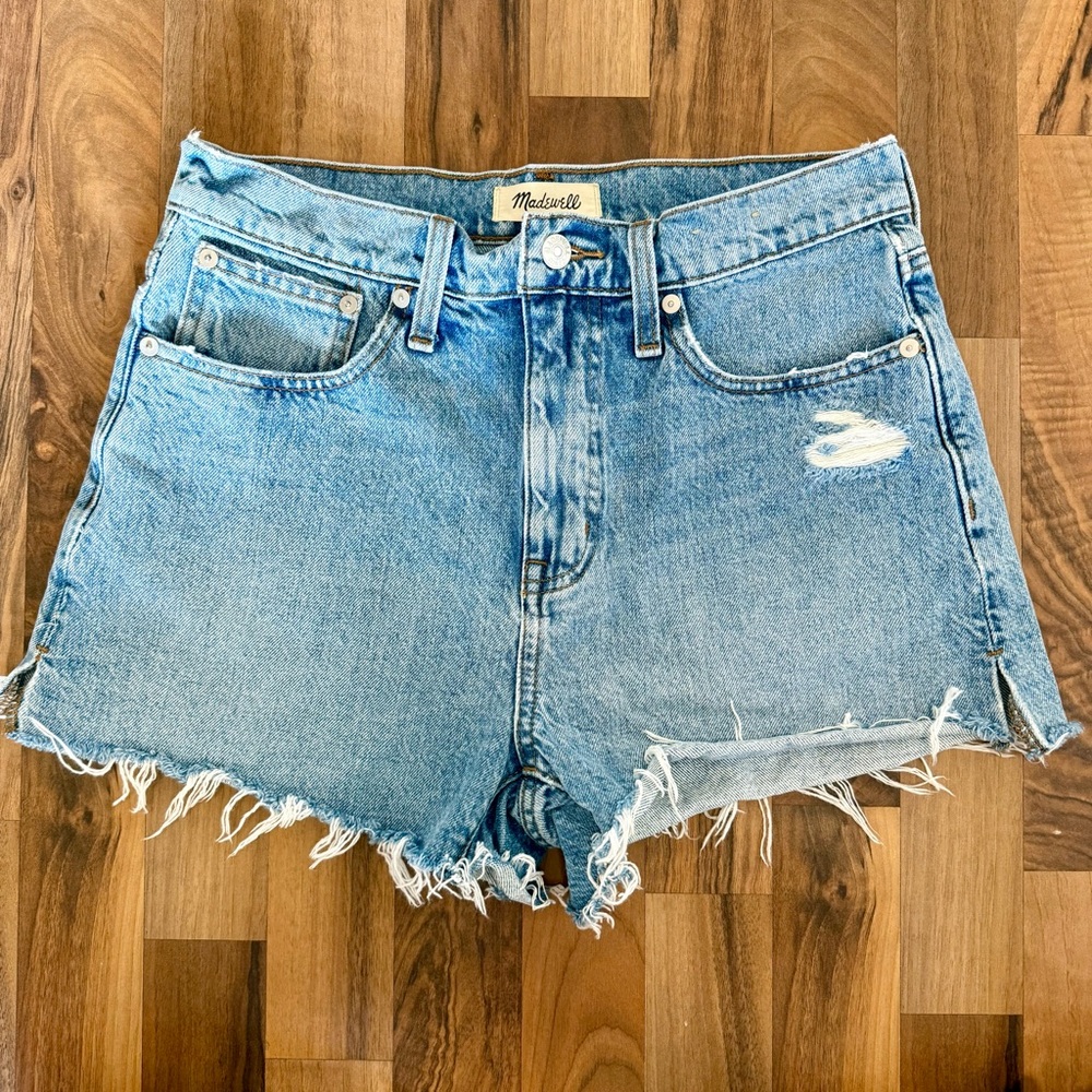 Madewell Light Blue Distressed Jean Shorts